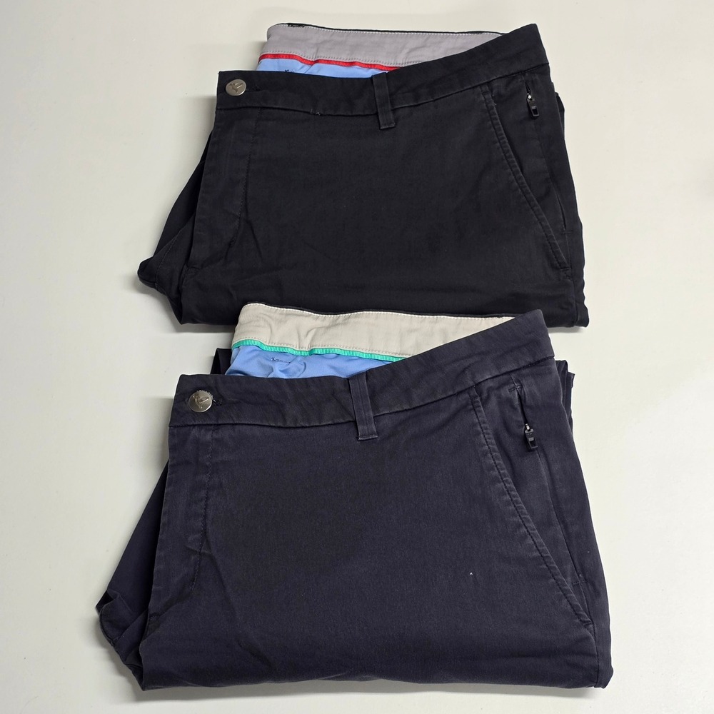 Birddogs Pants Lot of 2 Mens 38x28 Black Navy Blue Chino Athletic Fit‎ Casual